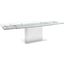 Moon Dining Table In Clear Glass With High Gloss White Lacquer Base