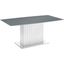 Moon Dining Table With White Base and Gray Top