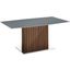 Moon Dining Table With Walnut Base and Gray Top
