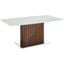 Moon Dining Table With Walnut Base and Rectangular White Top