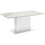 Moon Dining Table With White Base and White Marbled Top