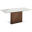 Moon Dining Table With Walnut Base and White Marbled Top
