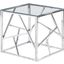 Morganna Stainless Steel Living Room End Table In Silver