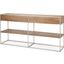 Morris I Brown Wood With Silver Metal Frame 2 Drawer Console Table