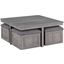Moseberg Distressed Gray Coffee Table With Storage Stools