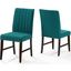 Motivate Teal Channel Tufted Upholstered Fabric Dining Chair Set of 2