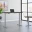 Move 60 Series by Bush Business Furniture 72W x 30D Height Adjustable Standing Desk in Mocha Cherry with Cool Gray Metallic Base