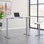 Move 60 Series by Bush Business Furniture 72W x 30D Height Adjustable Standing Desk in White with Cool Gray Metallic Base