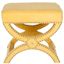 Mystic Yellow Ottoman with Silver Nailhead Detail