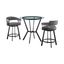 Naomi and Chelsea 3-Piece Counter Height Dining Set In Black Metal and Gray Faux Leather