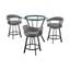 Naomi and Chelsea 4-Piece Counter Height Dining Set In Black Metal and Gray Faux Leather