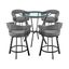Naomi and Chelsea 5-Piece Counter Height Dining Set In Black Metal and Gray Faux Leather