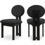 Napa Boucle Fabric Dining Chair Set of 2 In Black