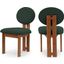 Napa Boucle Fabric Dining Chair Set of 2 In Green