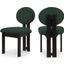 Napa Boucle Fabric Dining Chair Set of 2 In Green