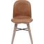 Napoli White Oil And Black Metal Camel Leather Dining Chair