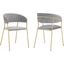 Nara Modern Gray Velvet And Gold Metal Leg Dining Room Chair