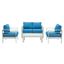 Nason White and Teal 5-Piece Outdoor Living Set