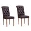 Natalie Roll Top Tufted Dining Chair Set of 2 In Brown