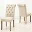 Natalie Roll Top Tufted Dining Chair Set of 2 In Ivory
