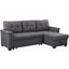 Nathan Dark Gray Reversible Sleeper Sectional Sofa With Storage Chaise, Usb Charging Ports And Pocket