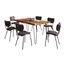 Nature's Edge 60 Inch 7-Piece Dining Set with Upholstered Chairs In Chestnut and Dark Brown