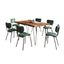 Nature's Edge 60 Inch 7-Piece Dining Set with Upholstered Chairs In Chestnut and Jade