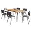 Nature'S Edge 60 Inch 7-Piece Dining Set with Upholstered Chairs In Natural and Grey