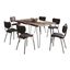 Nature's Edge 60 Inch 7-Piece Dining Set with Upholstered Chairs In Slate and Dark Brown