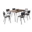 Nature's Edge 60 Inch 7-Piece Dining Set with Upholstered Chairs In Slate and Grey