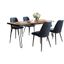 Nature'S Edge Five Piece Solid Acacia Dining Set With Upholstered Mid-Century Modern Chairs In Blueberry 1781-79D-4-DOXCHBLB