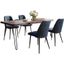 Nature'S Edge Five Piece Solid Acacia Dining Set With Upholstered Mid-Century Modern Chairs In Blueberry 1981-79D-4-DOXCHBLB