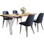 Nature'S Edge Five Piece Solid Acacia Dining Set With Upholstered Mid-Century Modern Chairs In Blueberry 1985-79D-4-DOXCHBLB