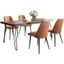 Nature'S Edge Five Piece Solid Acacia Dining Set With Upholstered Mid-Century Modern Chairs In Brown 1981-79D-4-DOXCHLBN