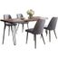 Nature'S Edge Five Piece Solid Acacia Dining Set With Upholstered Mid-Century Modern Chairs In Grey 1981-79D-4-DOXCHGRY