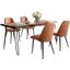 Nature'S Edge Five Piece Solid Acacia Dining Set With Upholstered Mid-Century Modern Chairs In Light Brown