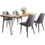 Nature'S Edge Five Piece Solid Acacia Dining Set With Upholstered Mid-Century Modern Chairs In Natural and Grey