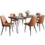 Nature'S Edge Seven Piece Solid Acacia Dining Set With Upholstered Mid-Century Modern Chairs In Brown 1981-79D-6-DOXCHLBN