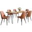 Nature'S Edge Seven Piece Solid Acacia Dining Set With Upholstered Mid-Century Modern Chairs In Brown 1985-79D-6-DOXCHLBN