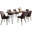 Nature'S Edge Seven Piece Solid Acacia Dining Set With Upholstered Mid-Century Modern Chairs In Dark Brown