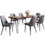 Nature'S Edge Seven Piece Solid Acacia Dining Set With Upholstered Mid-Century Modern Chairs In Grey 1781-79D-6-DOXCHGRY