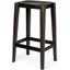 Nell 30 Inch Seat Height Black Metal Seat And Foot Rest With Black Wood Legs Stool