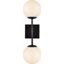 Neri 2 Lights Black And White Glass Wall Sconce