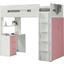 Nerice White and Pink Loft Bed