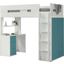 Nerice White and Teal Loft Bed