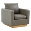 Nervo Leather Accent Armchair In Grey