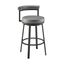 Neura 33.5 Inch Swivel Counter or Bar Stool In Black Finish with Gray Faux Leather