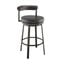 Neura 37.5 Inch Swivel Counter or Bar Stool In Mocha Finish with Brown Faux Leather