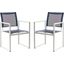 Neval Navy and White Stackable Chair Set of 2