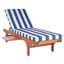 Newport Chaise Lounge Chair with Side Table in Blue and White